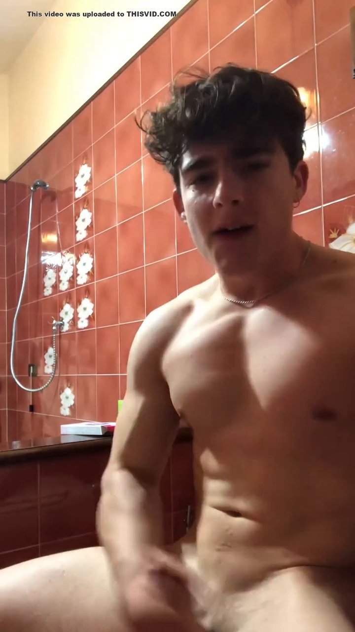 Straight Italian guy jerks off and cums